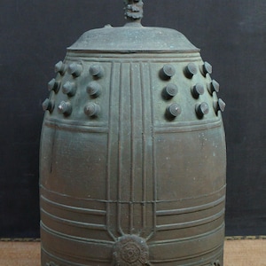 Antique Japan Buddhist bronze temple Bonsho bell 1880 temple