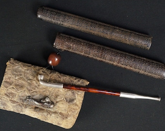 日本のアンティーク キセル 銀パイプ 1800年代 江戸手工芸品 タバコ