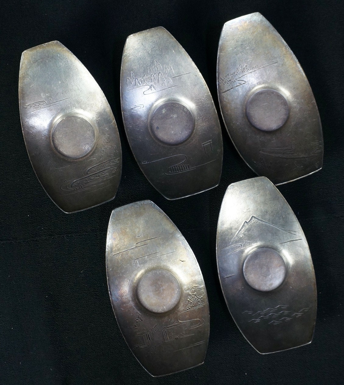 Japan Cup Holder Chataku Bronze/silver Set 1930 Sencha Hand Craft