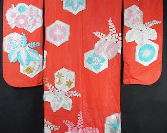 Japan Kimono wedding dress Uchikake hand made 1980s silk hand craft