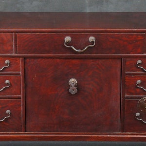 Antique Tansu Japan furniture 1880s carpenter craft lacquer cabinet