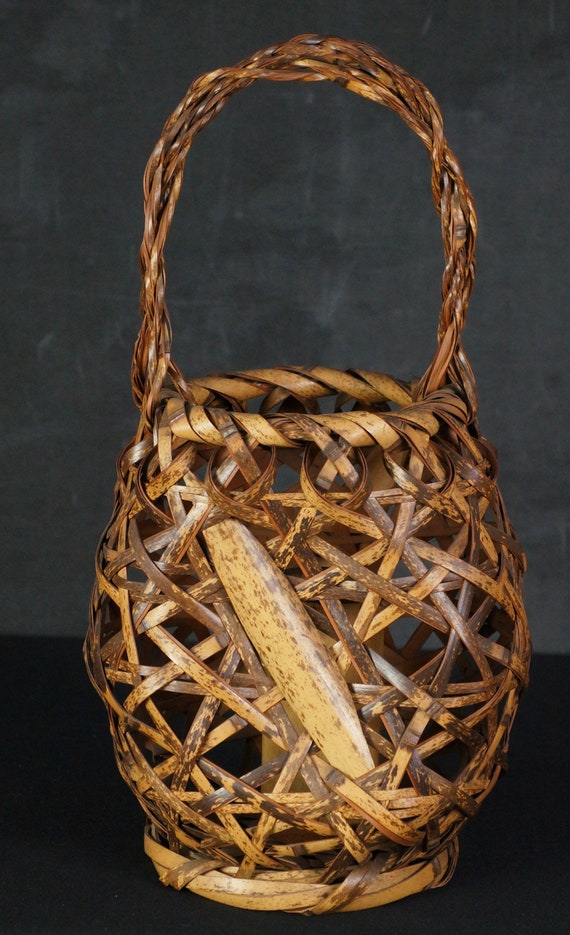 日本の生け花 竹製花瓶 花籠 編み物 1980年代 手工芸品 - Etsy 日本