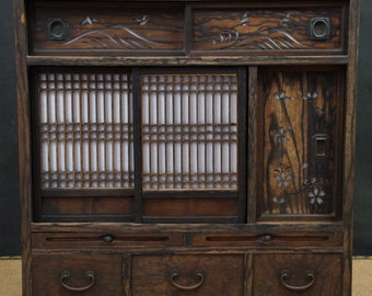 Chadansu Japan furniture 1880s wood cabinet Tansu hand craft