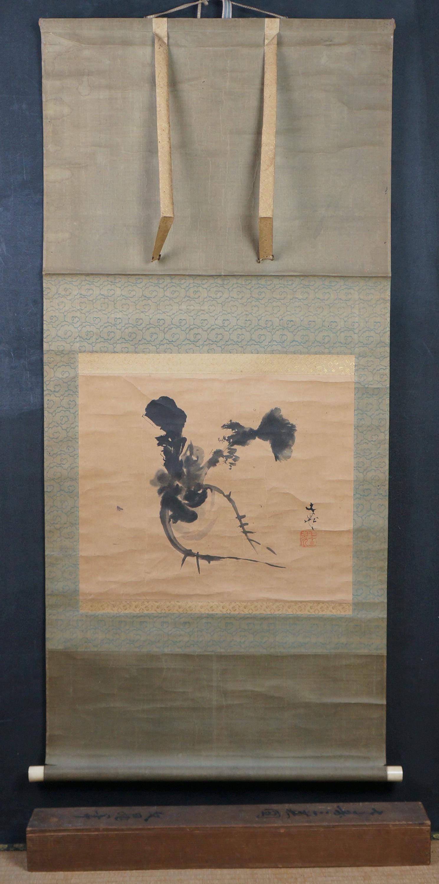 アンティーク 日本 狩野文晁 仏画 蕪 1850 江戸時代 工芸品 - Etsy 日本