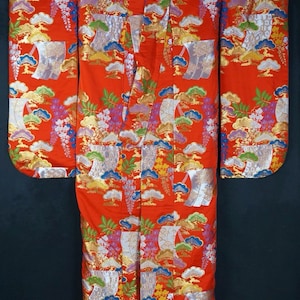 Japan Kimono Uchikake Hochzeit handgemachte Seide 1980er Jahre Kleid