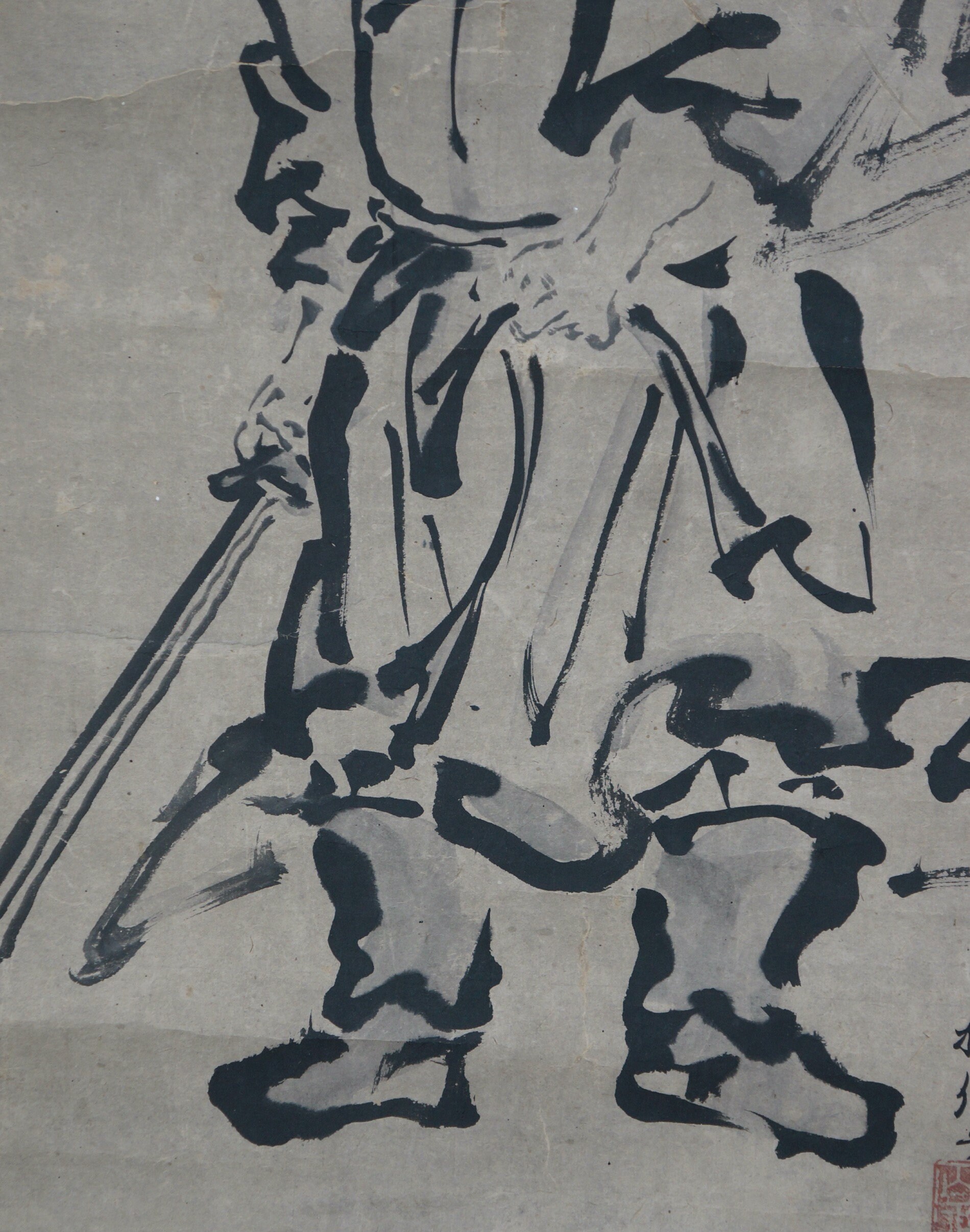日本アンティーク 掛け軸 書記 1680年 江戸墨絵掛軸 - Etsy 日本