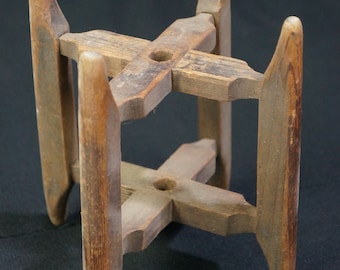 Japan silk bobbin antique loom parts Itomaki 1800s rural craft wear