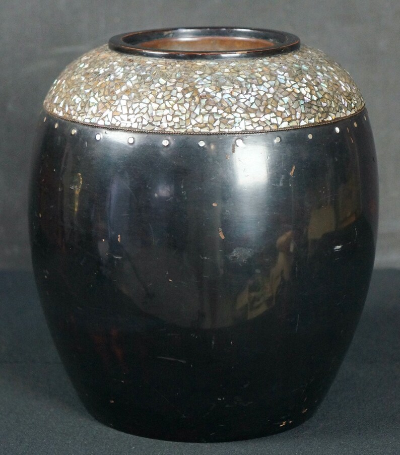 Antique Japan Ikebana Vase Raden Lacquer 1880s Lacquer Craft Etsy