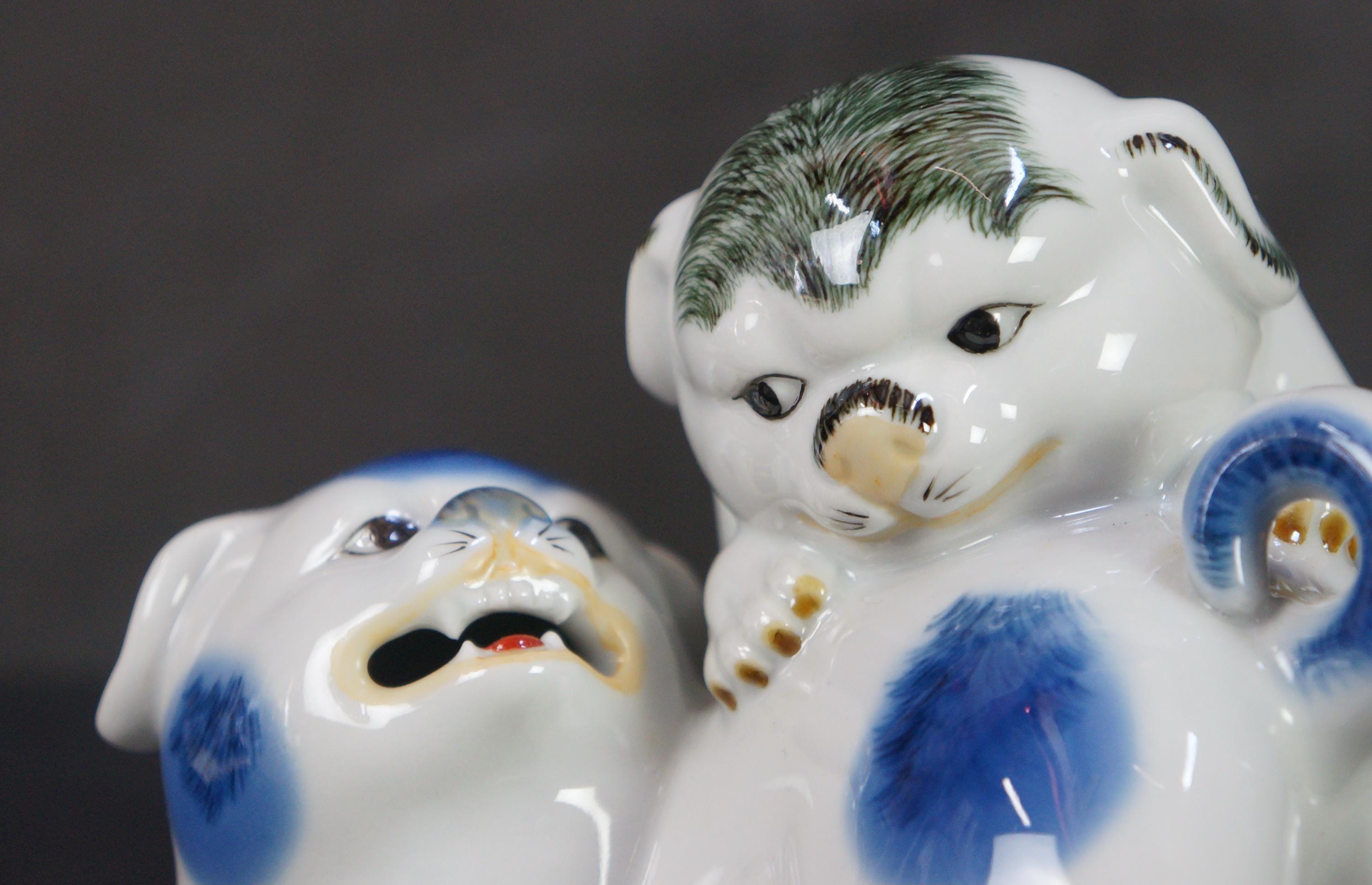 日本 九谷 犬 子犬 陶器 1970 置物 窯 美術工芸品 - Etsy 日本