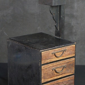 Antique Japanese Haribako sowing cabinet 1800s Japan interior wood craft