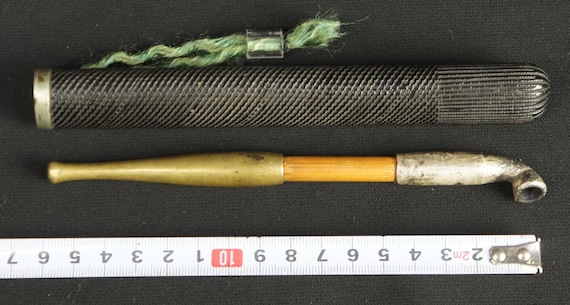 日本のアンティーク キセル 銀パイプ 1800年代 江戸手工芸品 タバコ