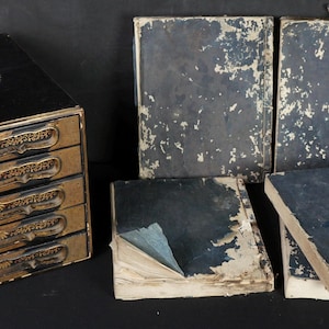 Antique Japan Okyo Buddhisr Sutra books wood block 1800
