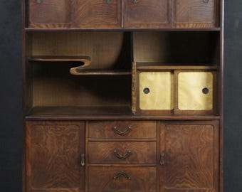 Cha-Dansu Japanese furniture 1950 carpenter craft wood cabinet 