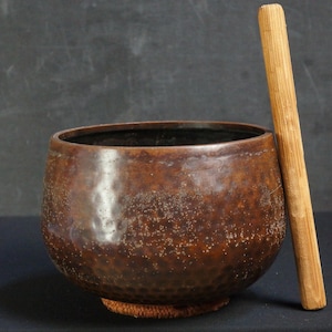 Chanting bell Japan Buddhist bronze long sound 1950 hand hammered craft A