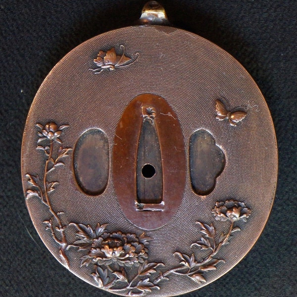 Antique Japan bronze Tsuba Suiteki water dispenser 1800s Japanese craft