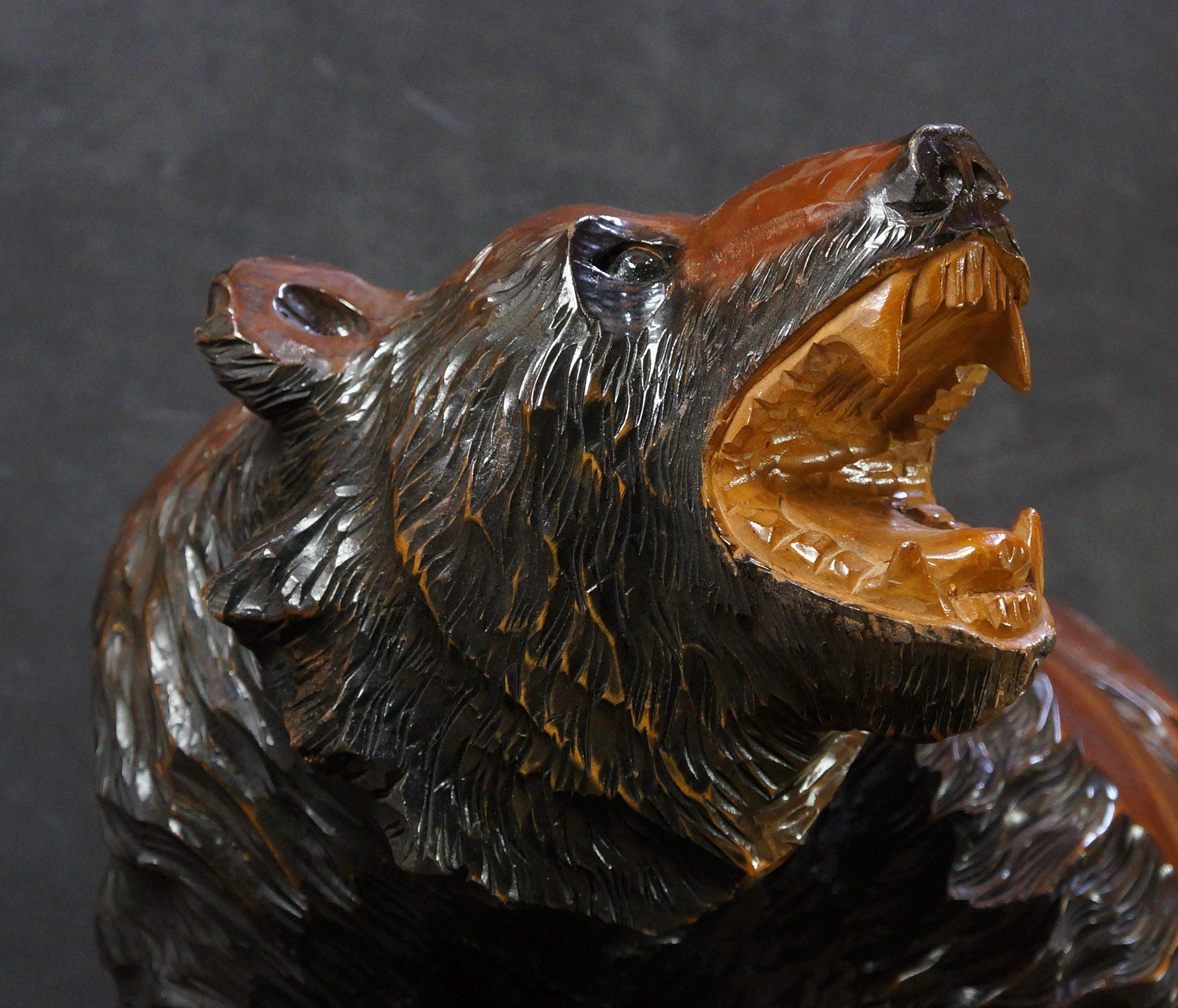 Big Bear Wood Carving Hokkaido Japan Kuma Sculpture 1972