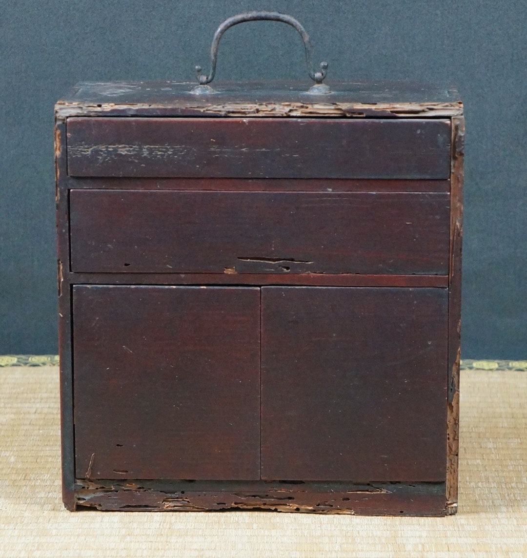 アンティーク 弁当箱 漆塗り 木製 日本製 工芸品 1800 年代 江戸時代