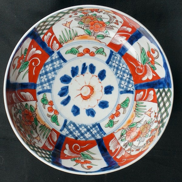 Assiette en céramique Imari antique Domburi 1890s Yakimono Japanese Edo craft wear