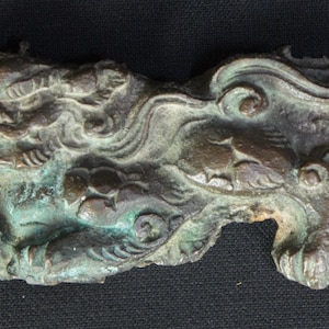 Japan bronze Lion-dog Shishi sculpture 1900 Edo lost wax art