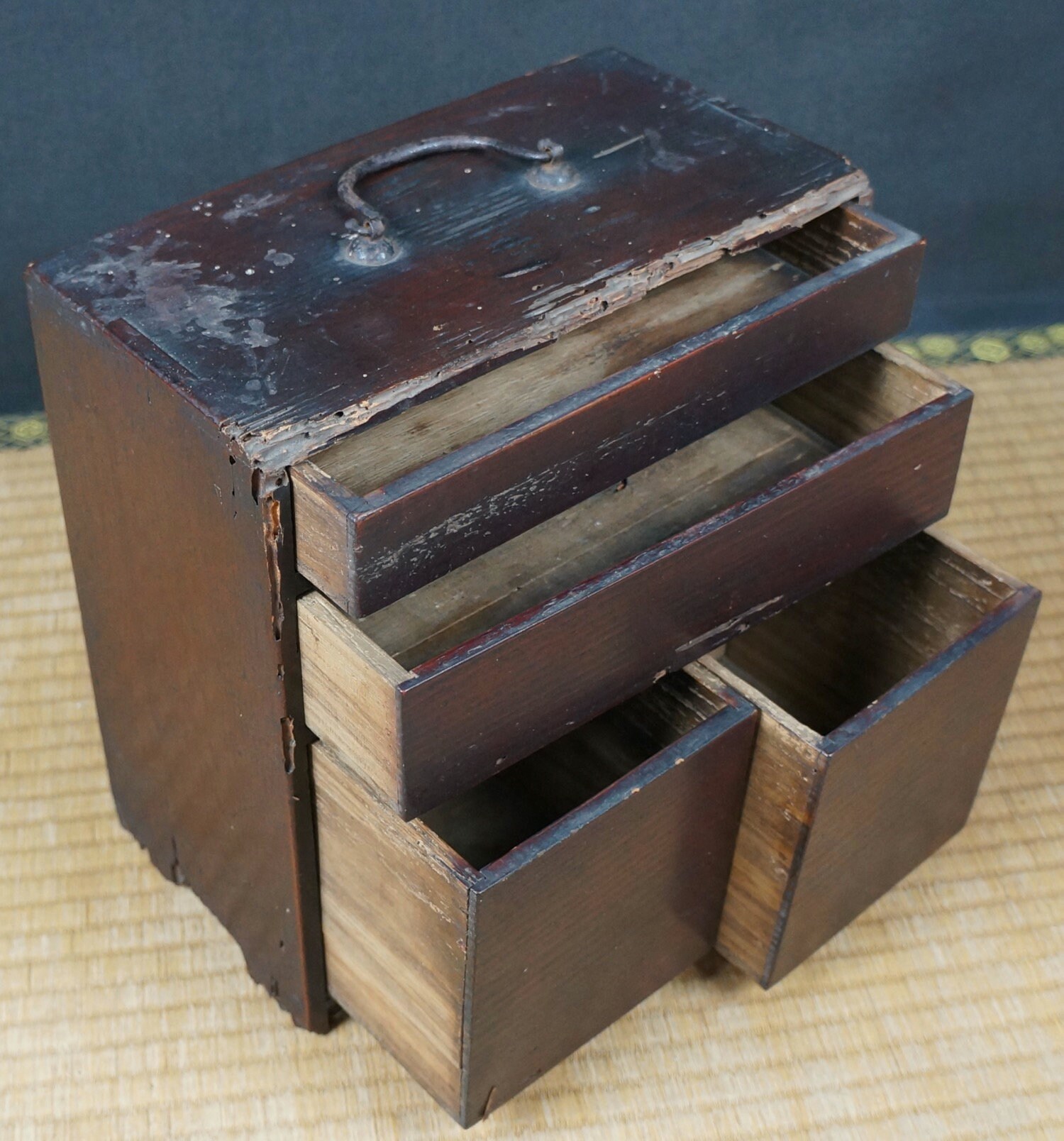 アンティーク 弁当箱 漆塗り 木製 日本製 工芸品 1800 年代 江戸時代