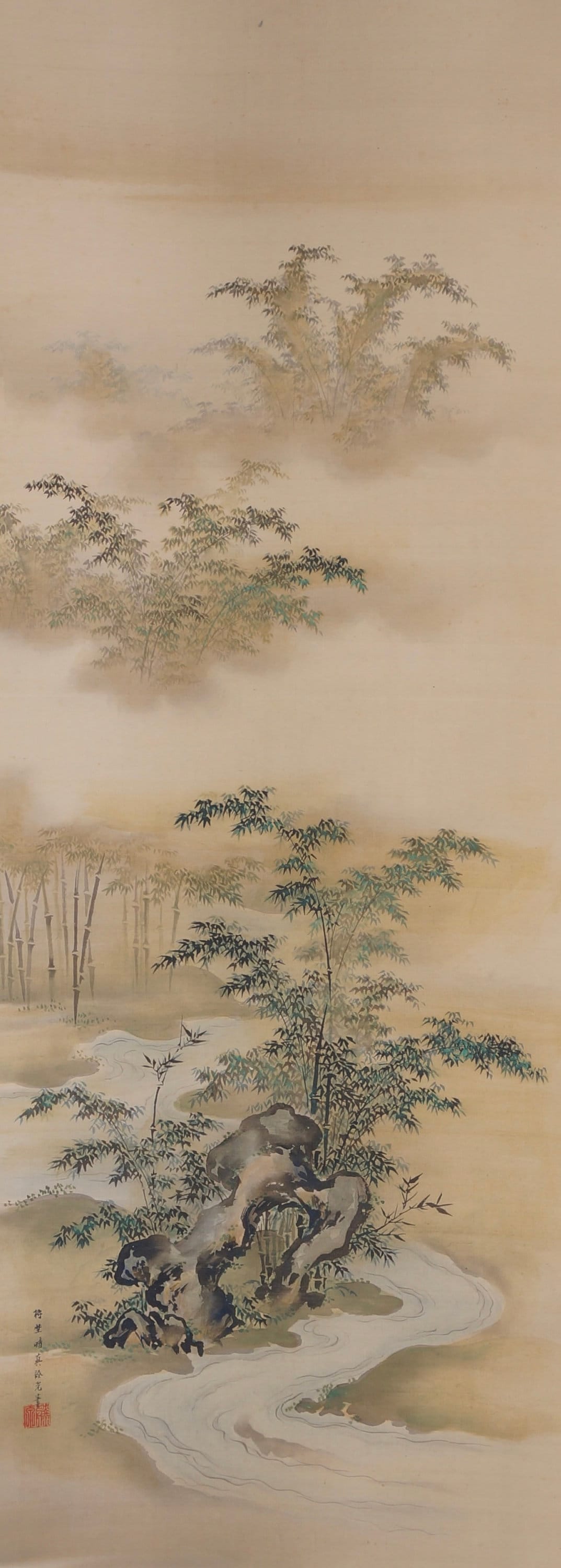 アンティーク日本画 竹林 竹庭 1800 禅アート - Etsy 日本