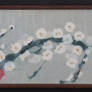 Japan Washi paper composition Sakura Ume1950 rural art