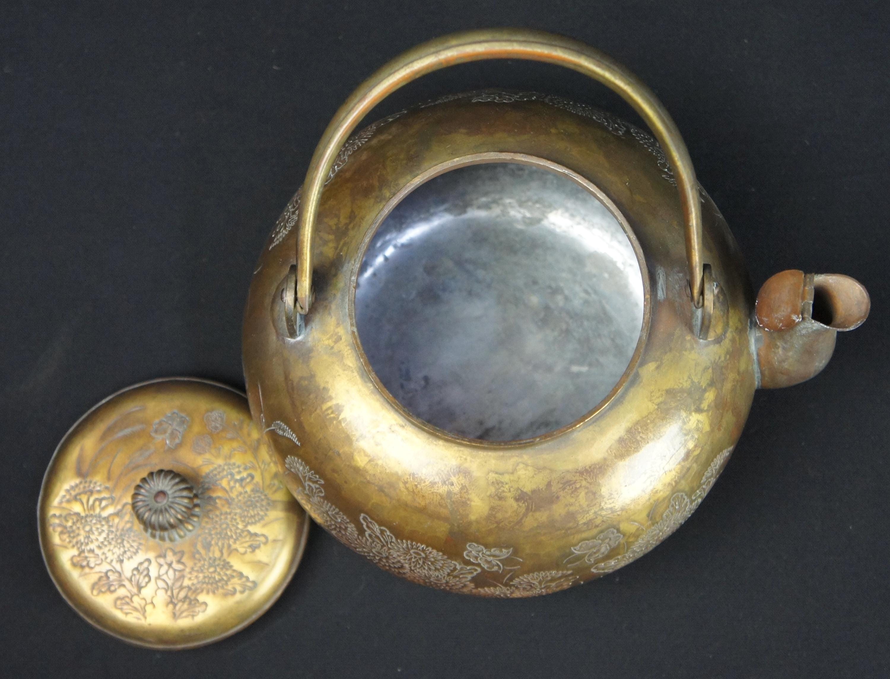 アンティーク 日本製 青銅 やかん ヤカン 手打ち 工芸品 1880 煎茶