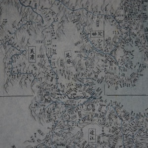 Japan map Meiji era wood block print 1868s replica