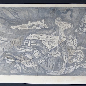 Incisione giapponese all'acquaforte su carta, 1950 di Miura