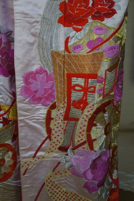 Japan Kimono Uchikake hand made 1980s silk weddin… - image 5