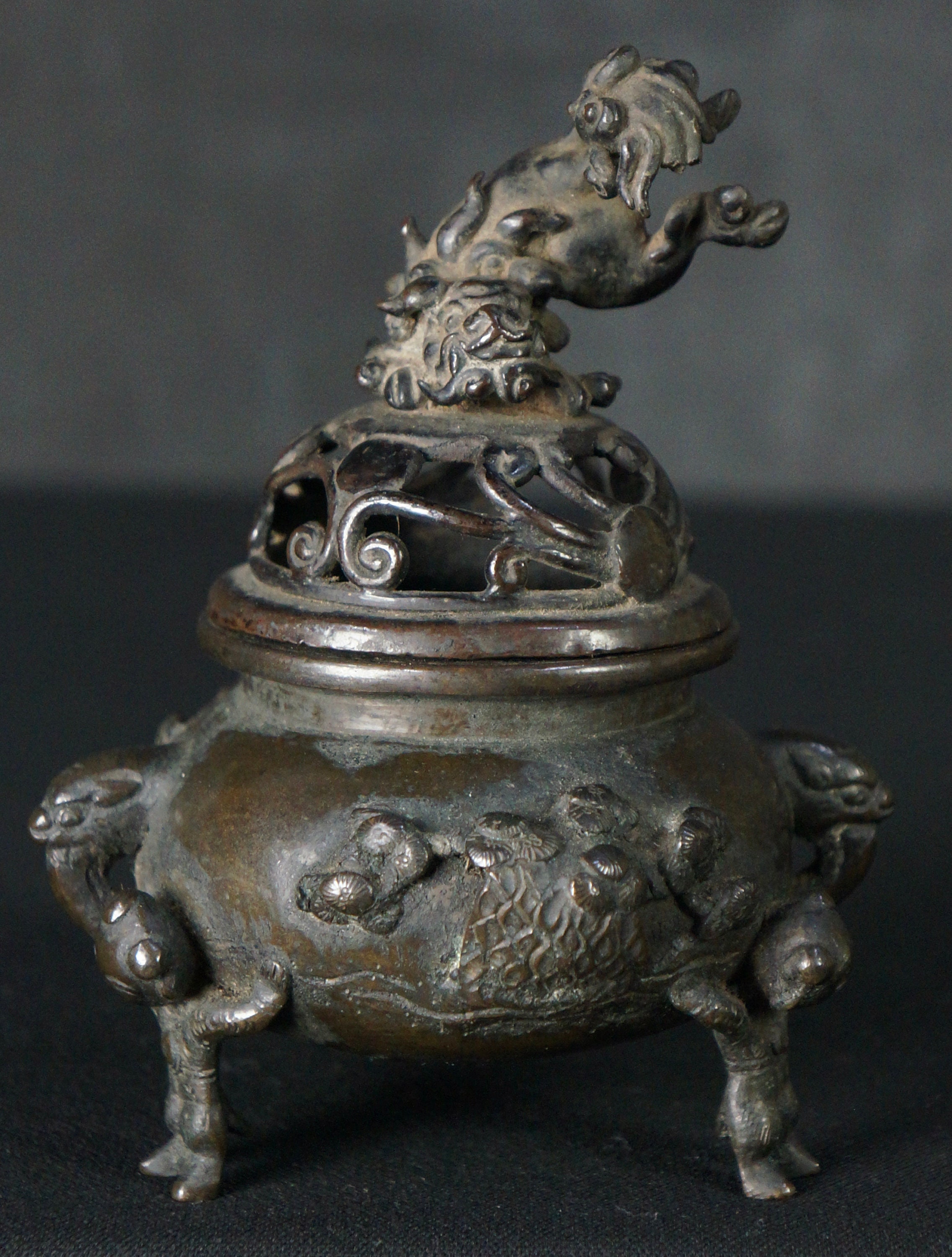 Antique Japan Bronze Censer Koro Incense Burner 1700 Edo