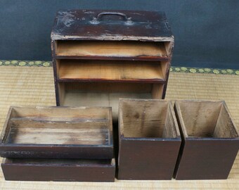 アンティーク 弁当箱 漆塗り 木製 日本製 工芸品 1800 年代 江戸時代