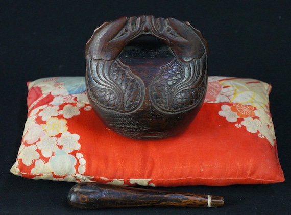アンティーク 日本製 木魚 詠唱用木製鐘 1900 年代 手彫り - Etsy 日本