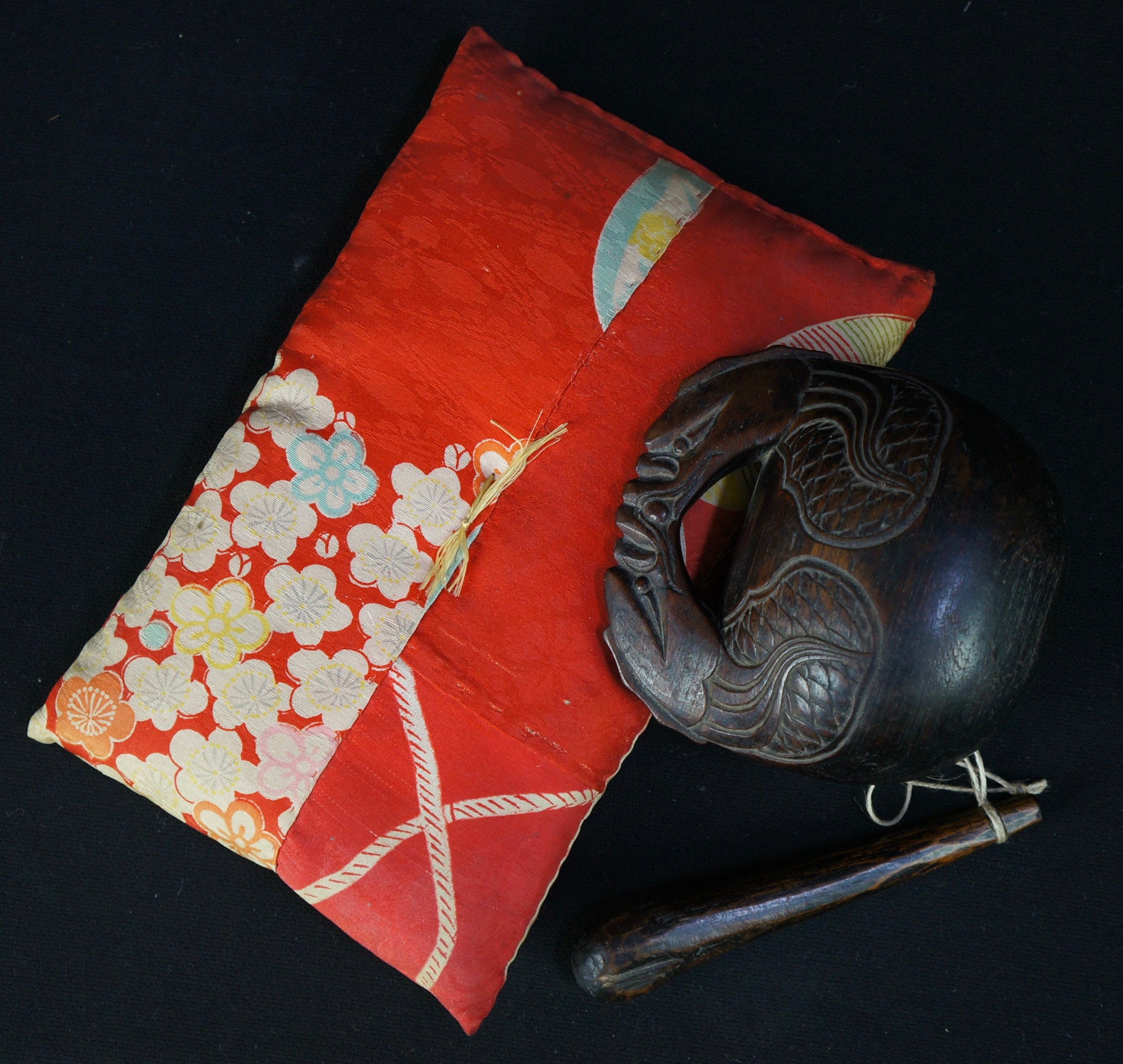 木魚と鐘 アンティーク 日本製 木魚 詠唱用木製鐘 1900 年代 手彫り - Etsy 日本