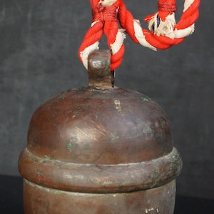Antique Japan Suzu Shinto temple bell 1880 bronze hand craft Meiji era
