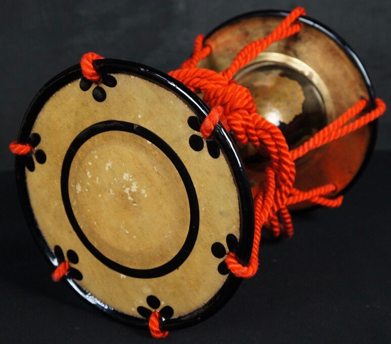 Antique Japan Drum Tsuzumi Taiko Noh Theater 1800s Hand Craft