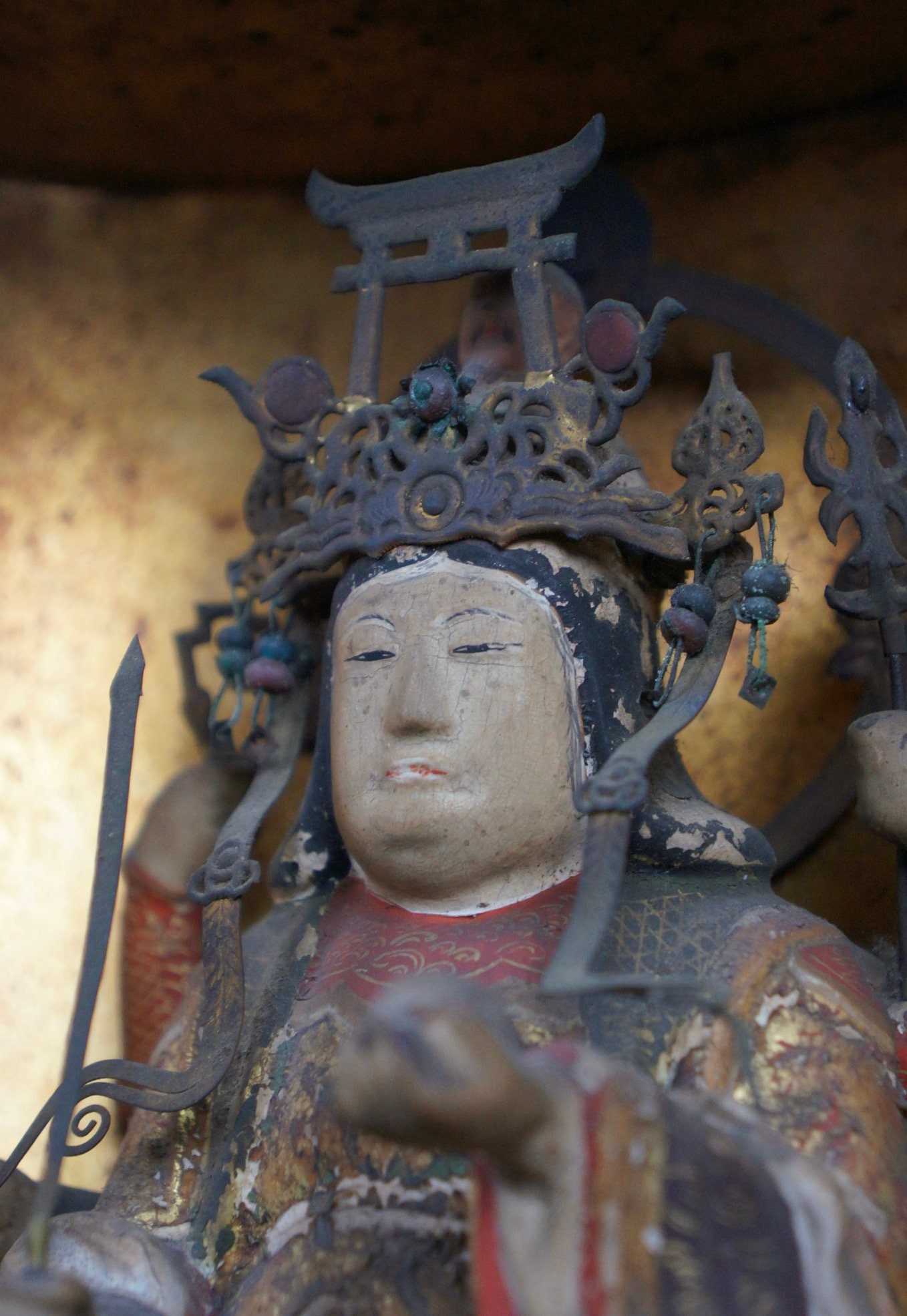 日本の古彫刻、密教仏教の神社、1750年頃、江戸時代中期の工芸品