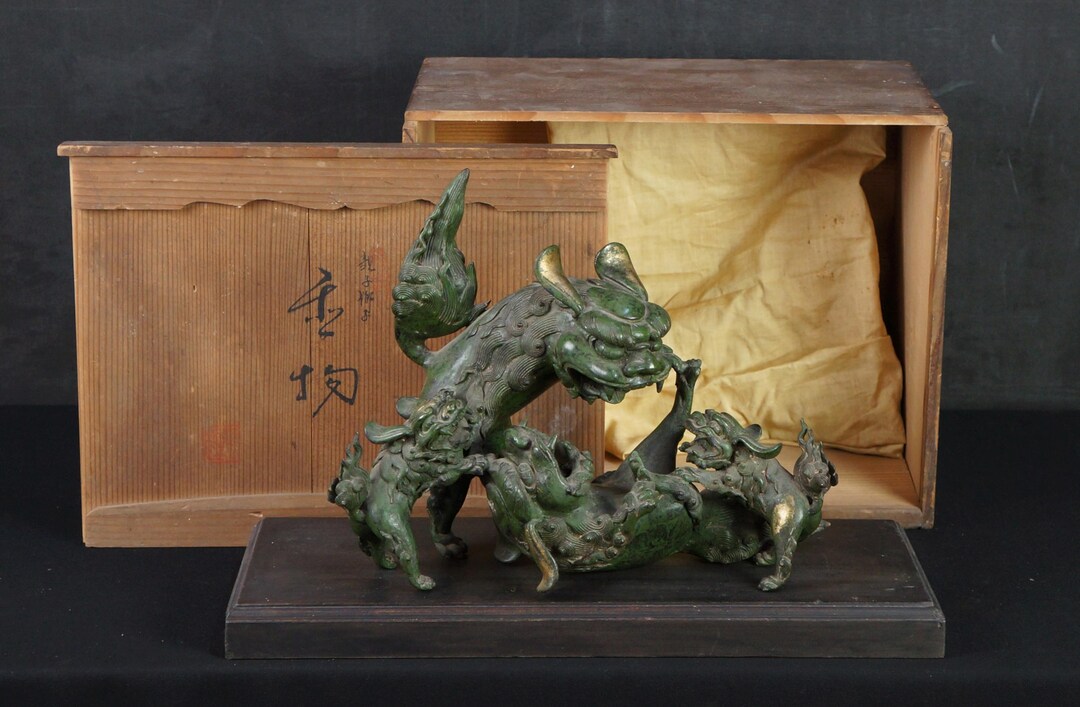 日本製 青銅製 獅子狛犬像 ロストワックス技法 1936年 手工芸品 - Etsy