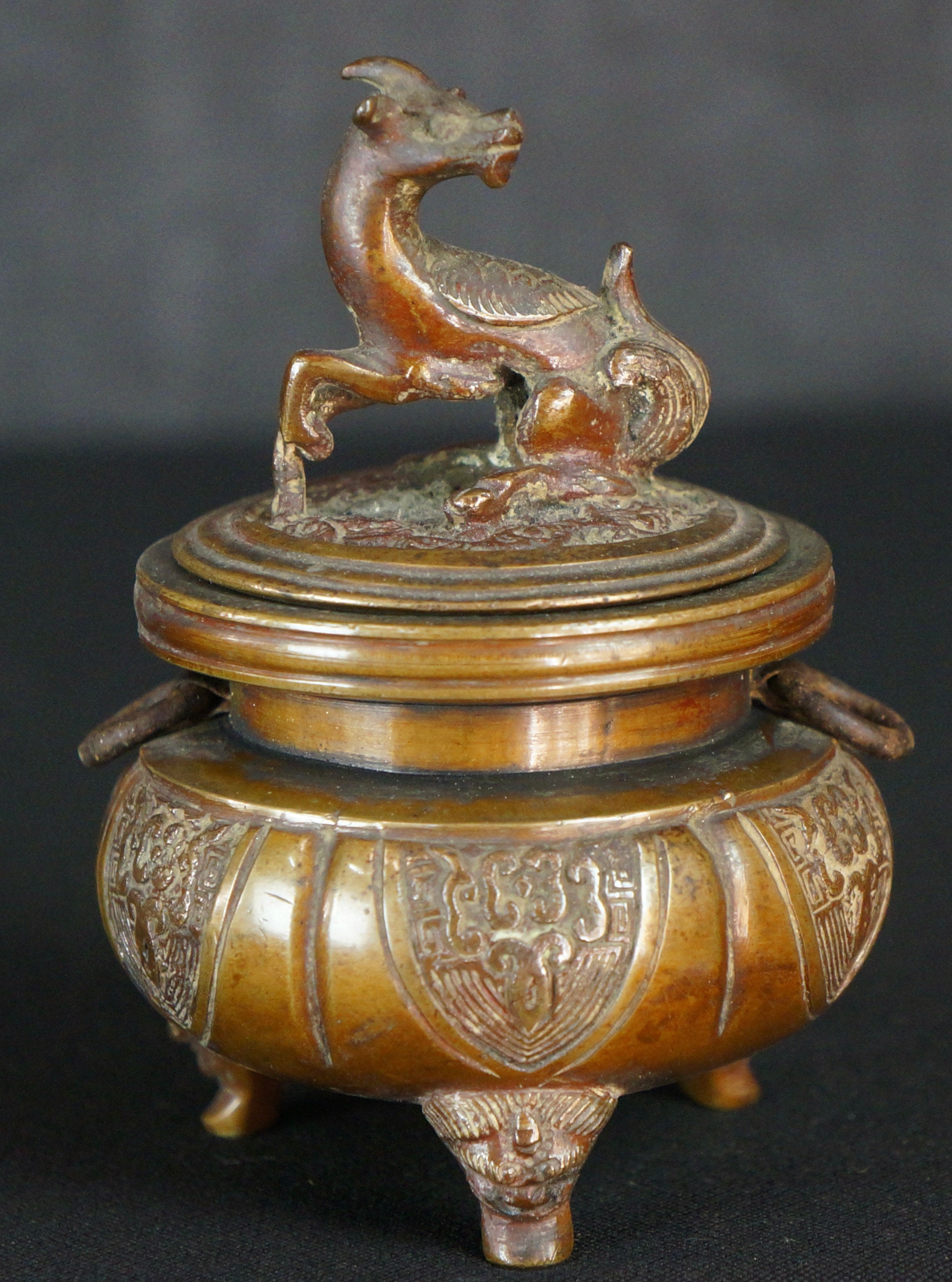 Japan bronze censer Koro incense burner 1900 lost wax art
