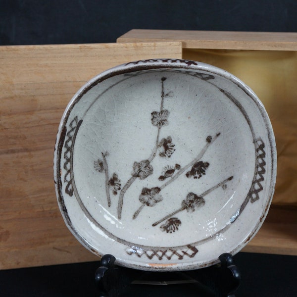 Assiette Japon Oribe assiette en céramique 1950 Yakimono Japon