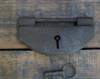 Antique Japan lock forged iron 1800 hand craft blacksmith craft B