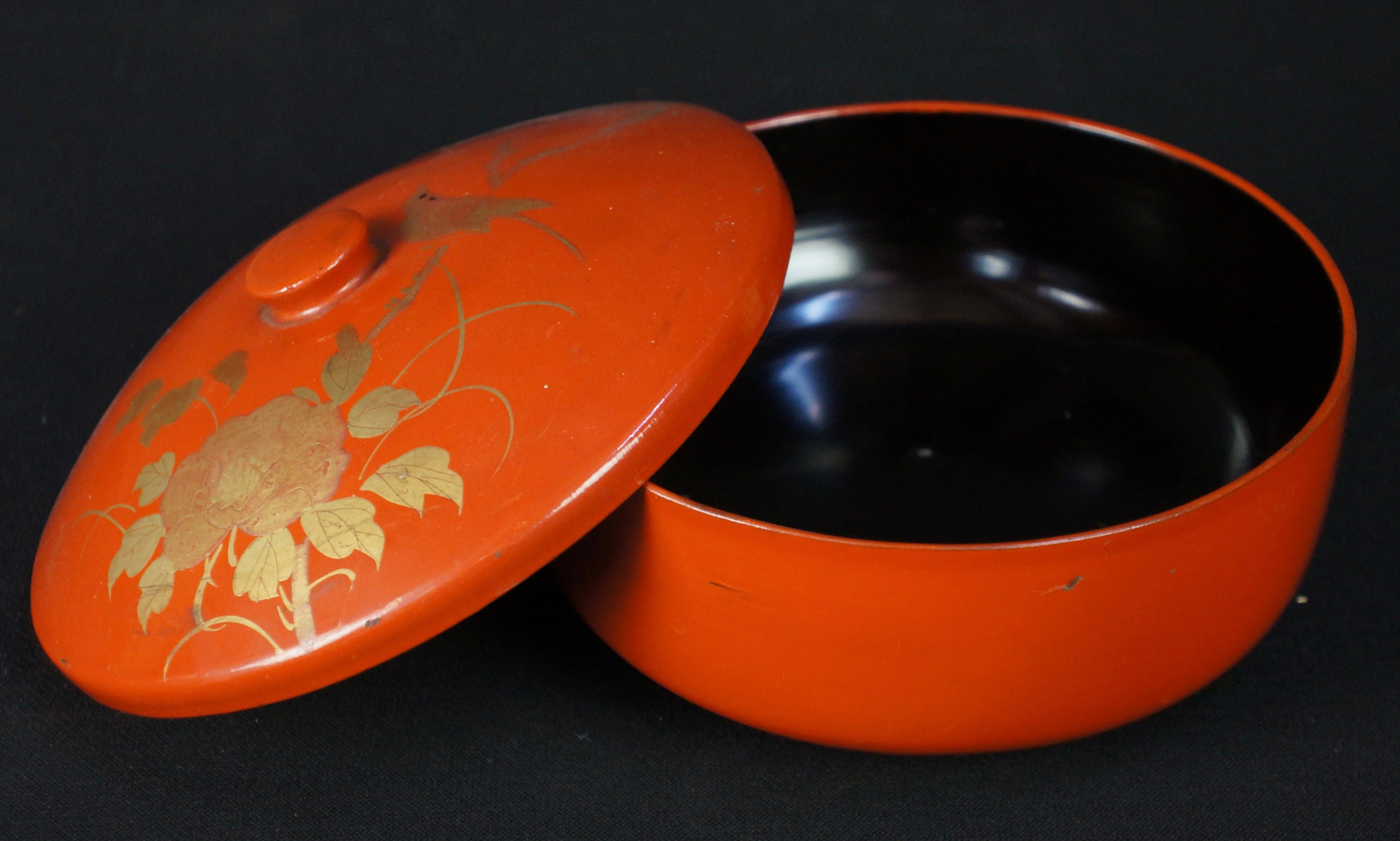 Japan Antique Lacquer Wear Iremono Box 1900 Tsubaki and Sparrow - Etsy