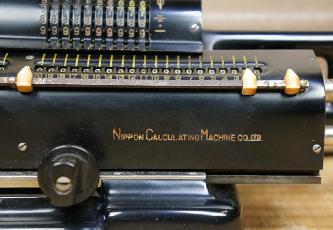 Vintage Japanese mechanical calculator made in Japan 1930 Etsy