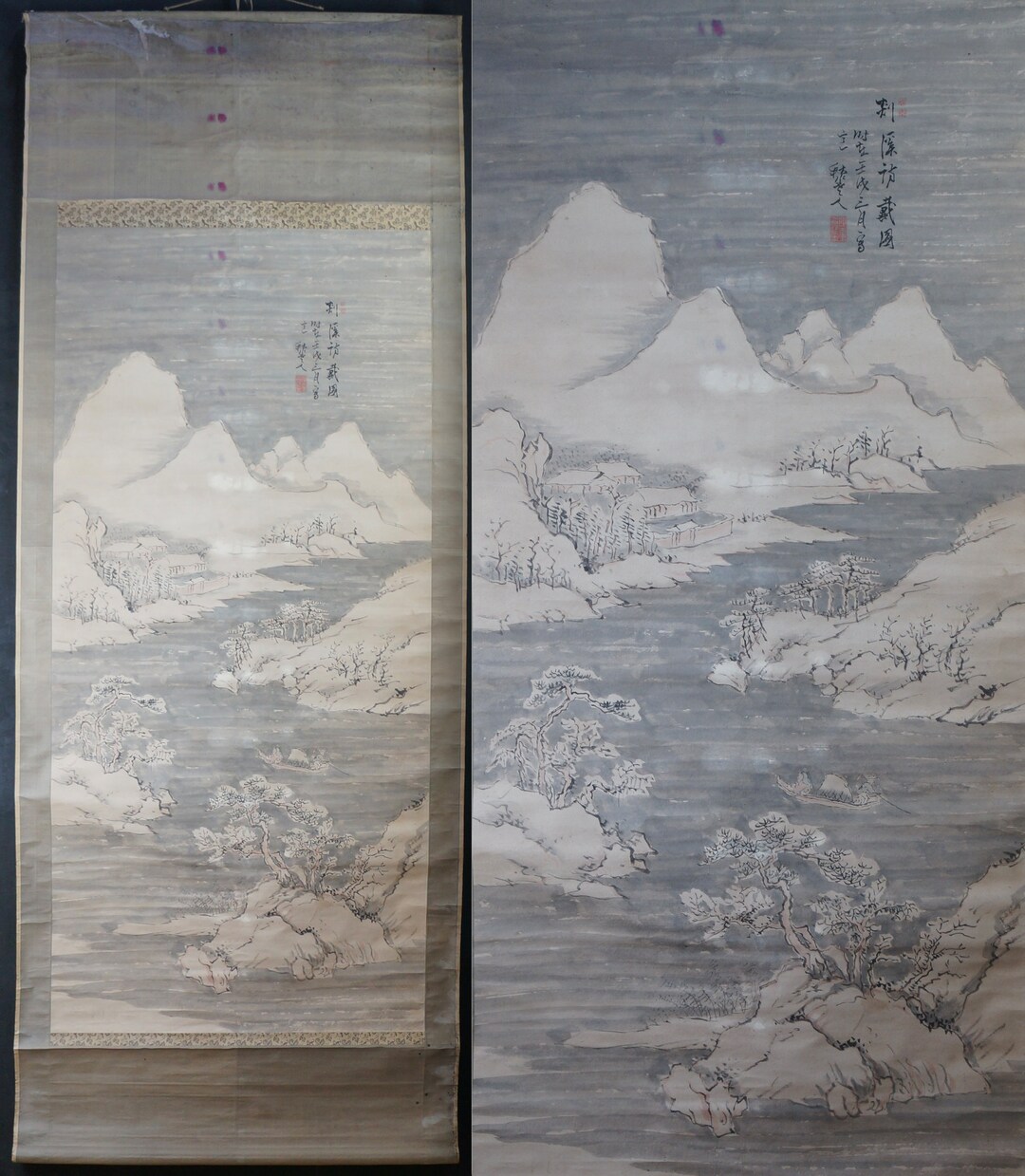 Antique Japan Ink Winter Panting Scroll 1850sansuisumi-e - Etsy