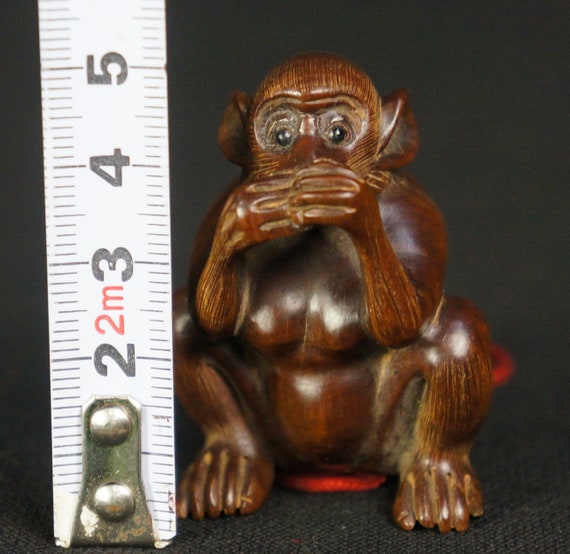 日本製 根付 木製 猿 1970年代 手工芸品 - Etsy 日本