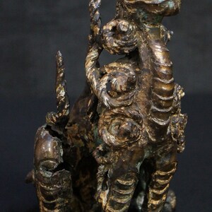 South east Asia bronze Shishi lion dog antique craft lost wax 1800