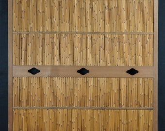 Japan sliding door panels bamboo Fusuma 1970s Wabisabi interior architecture