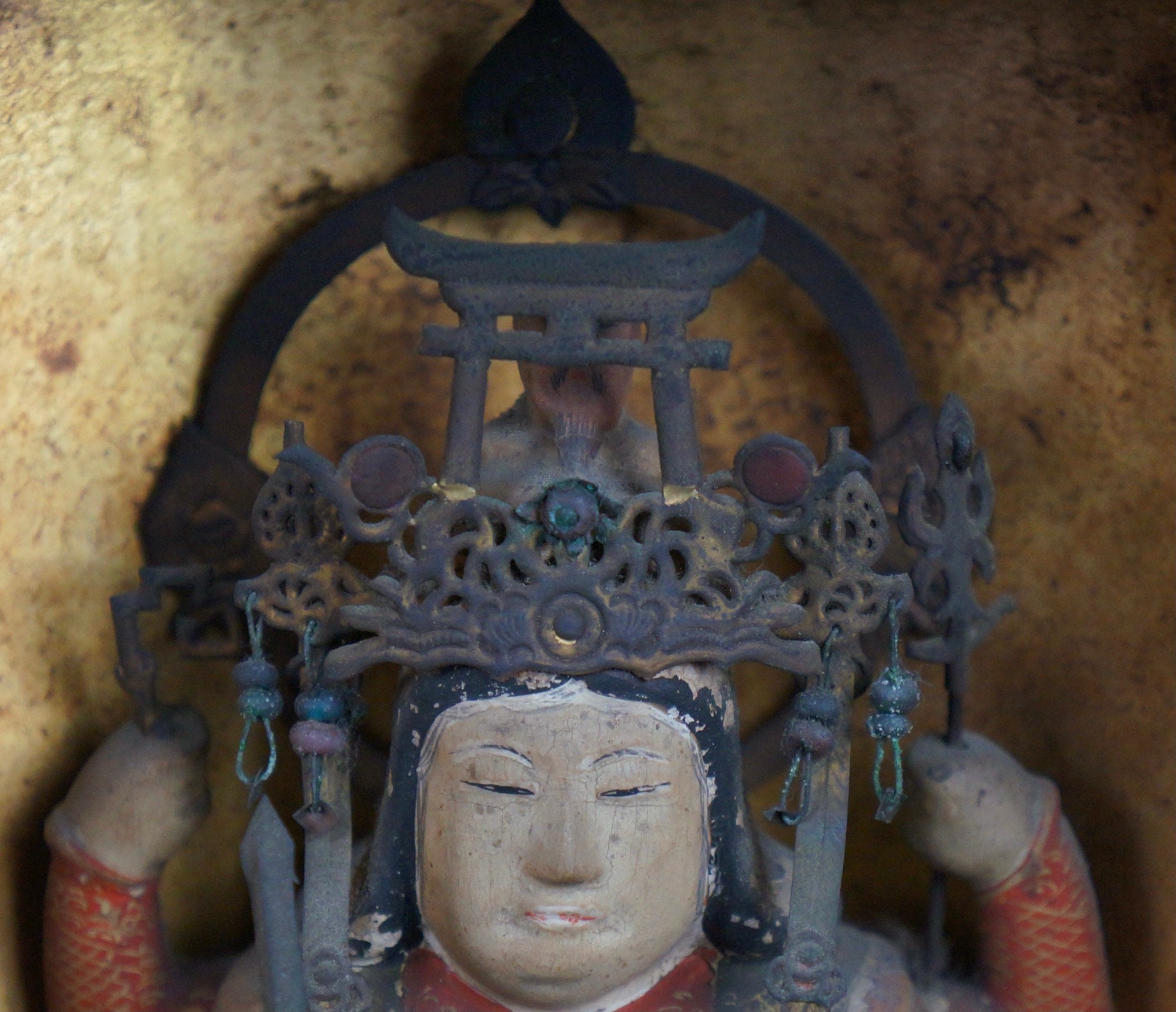 日本の古彫刻、密教仏教の神社、1750年頃、江戸時代中期の工芸品