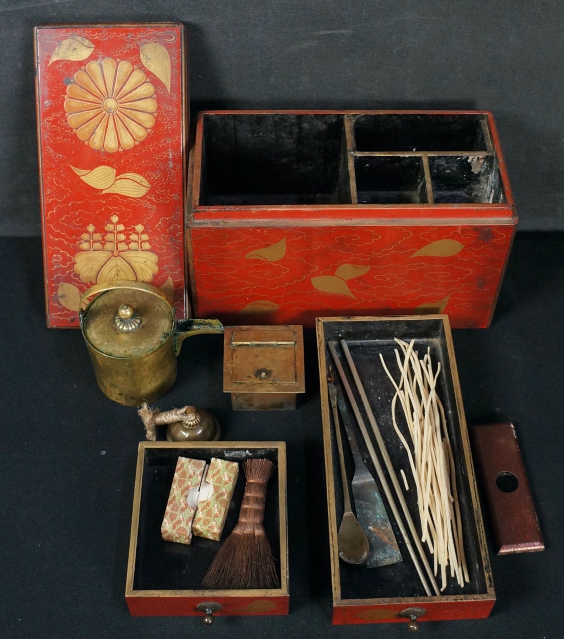 Antique Japan oil lamp set 1800s lantern temple craft Etsy