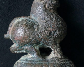 Antique Japan temple bronze Kirin mythical beast XV cen. archeological finding